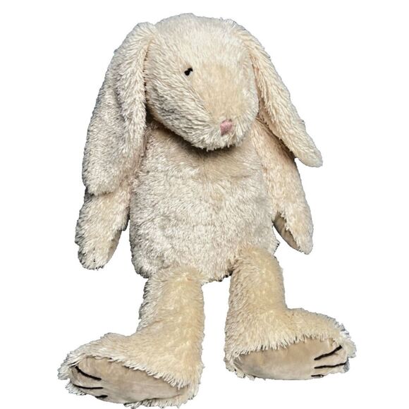 Jellycat Plush Cream Bunny Stuffed Animal Shaggy Suede Paws Contrast Stitch 12" - Picture 1 of 4